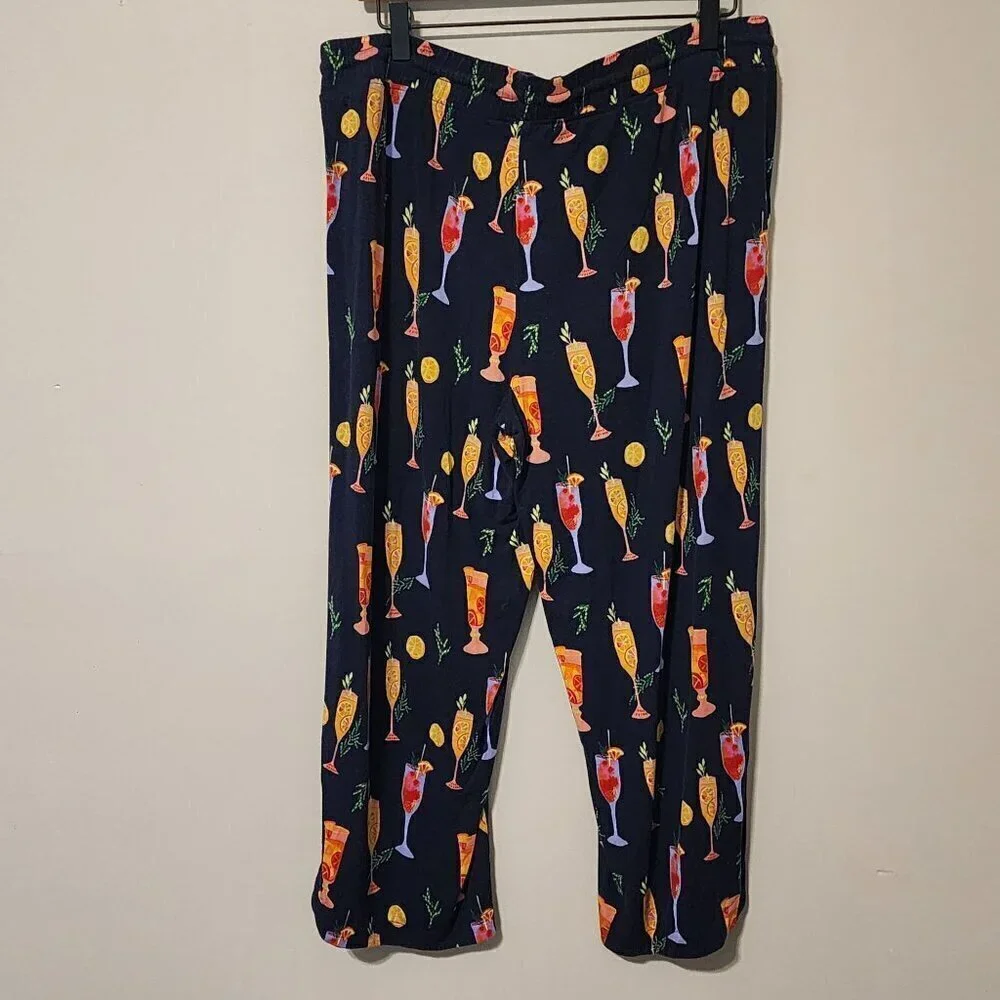 Soma lounge / pajama pants sz L cocktails print pockets